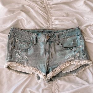 American Eagle Tassel Jean Shorts